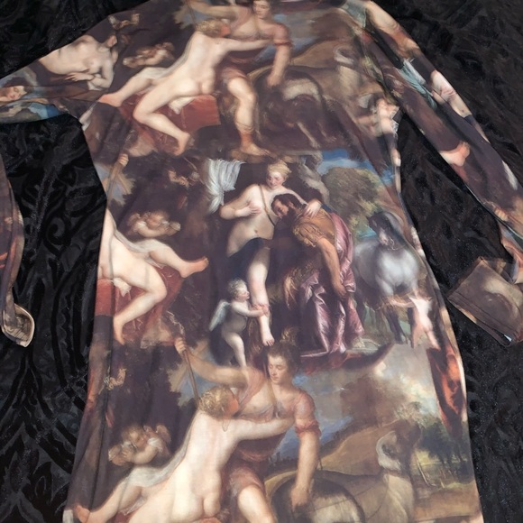 “Renaissance” High Neck Bodycon Mini Dress - Picture 3 of 3